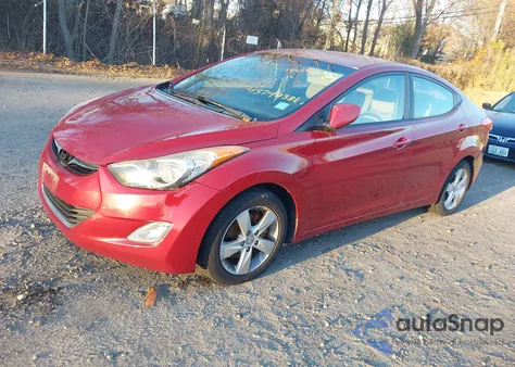 2012 Hyundai Elantra Gls (Ulsan Plant) z USA, uszkodzony, nr VIN KMHDH4AE2CU297423